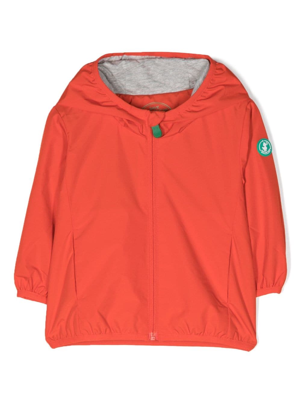 Save The Duck Kids logo-patch zip-up windbreaker - Orange von Save The Duck Kids