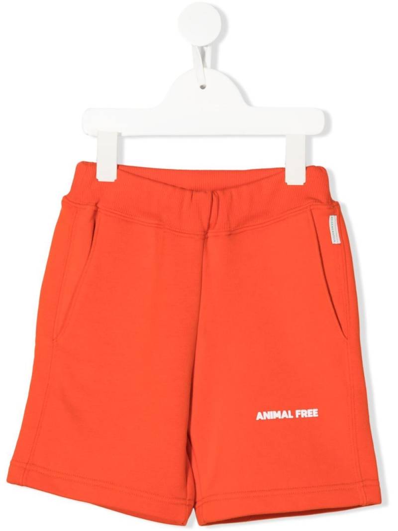 Save The Duck Kids logo-print cotton track shorts - Orange von Save The Duck Kids