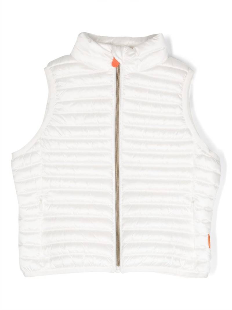 Save The Duck Kids padded zip-up gilet - White von Save The Duck Kids