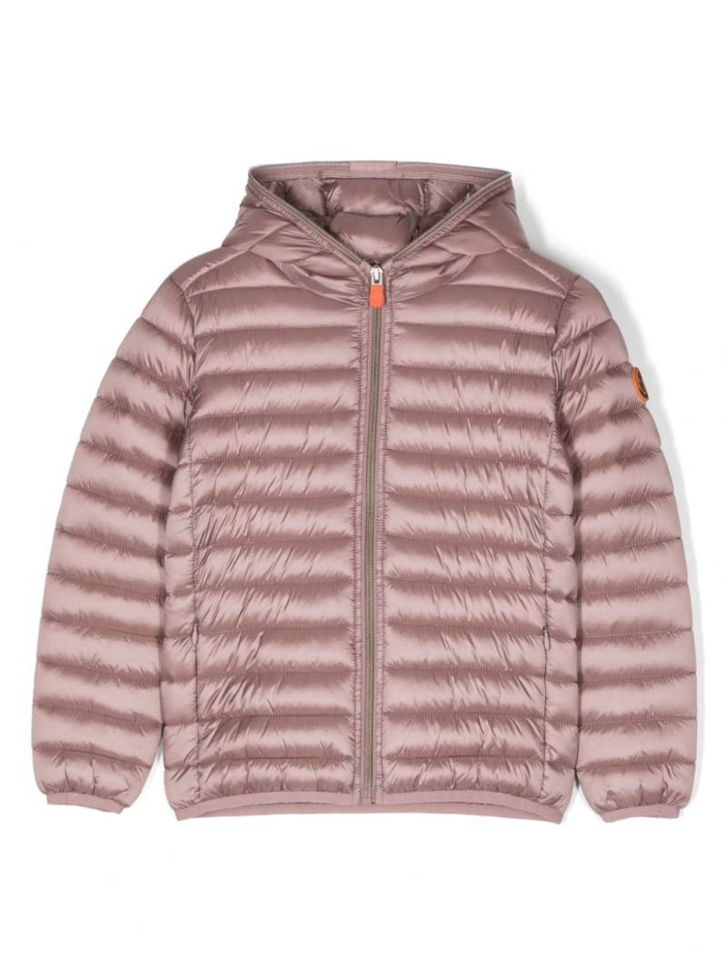 Save The Duck Kids zip-up hooded padded jacket - Pink von Save The Duck Kids