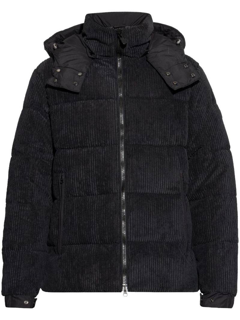 Save The Duck hooded corduroy padded jacket - Black von Save The Duck