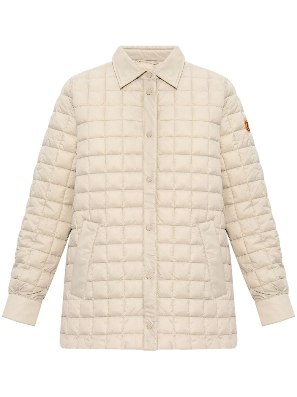 Save The Duck logo-appliqué padded jacket - Neutrals von Save The Duck