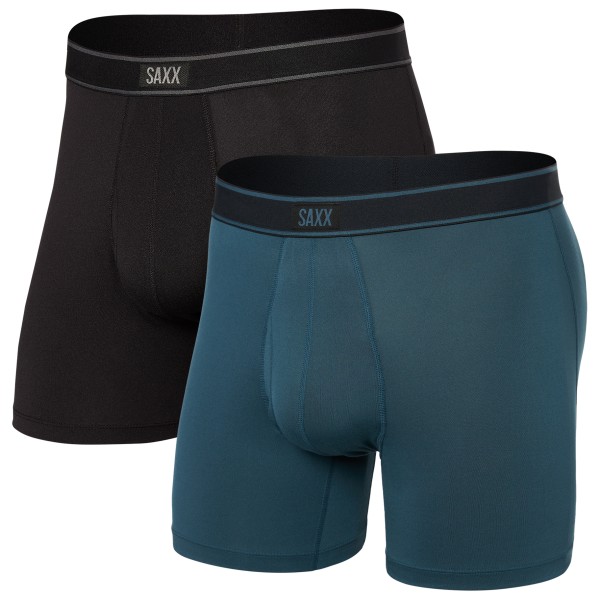 Saxx - Daytripper Boxer Brief Fly 2-Pack - Kunstfaserunterwäsche Gr L blau/schwarz von Saxx