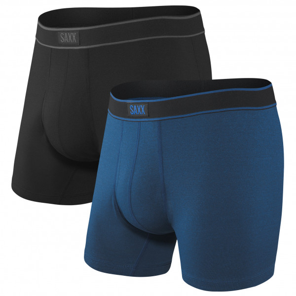 Saxx - Daytripper Boxer Brief Fly 2-Pack - Kunstfaserunterwäsche Gr L blau/schwarz von Saxx