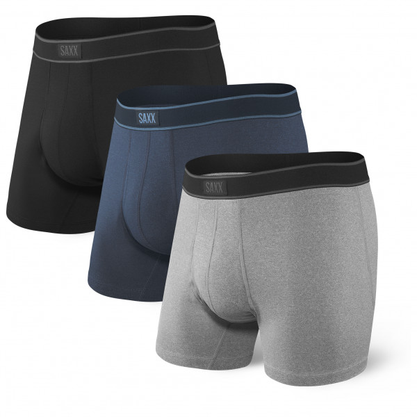 Saxx - Daytripper Boxer Brief Fly 3-Pack - Kunstfaserunterwäsche Gr L;M;S;XL;XXL grau;schwarz von Saxx