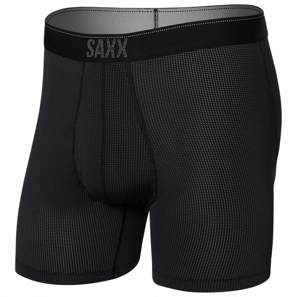 Saxx - Quest Quick Dry Mesh Boxer Brief Fly - Kunstfaserunterwäsche Gr L schwarz von Saxx