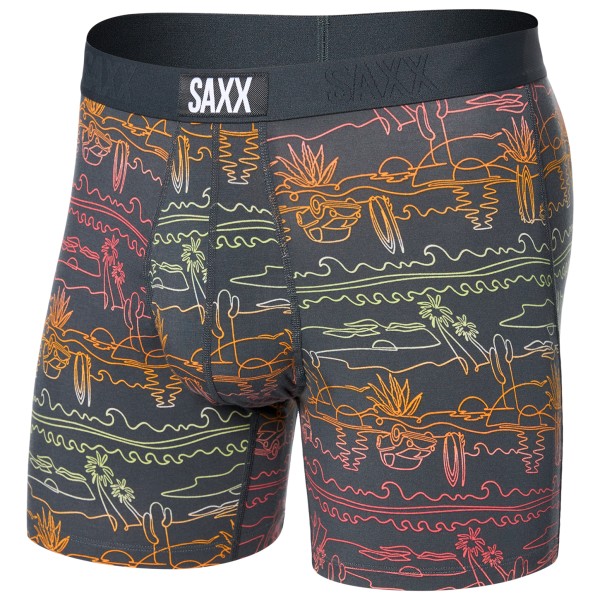 Saxx - Ultra Super Soft Boxer Brief Fly - Kunstfaserunterwäsche Gr L grau von Saxx