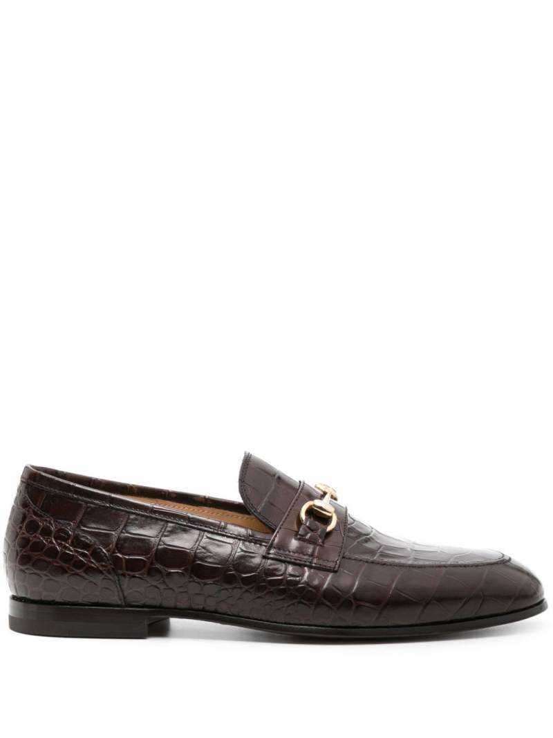 Scarosso Alessandro embossed-crocodile loafers - Brown von Scarosso