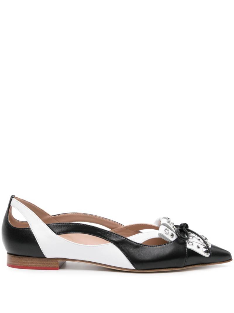 Scarosso Classic leather ballerina shoes - Black von Scarosso