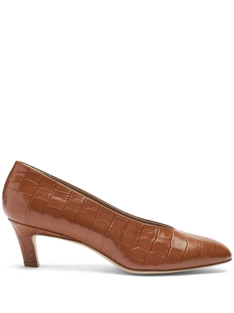 Scarosso Deva 50mm crocodile-effect pumps - Brown von Scarosso