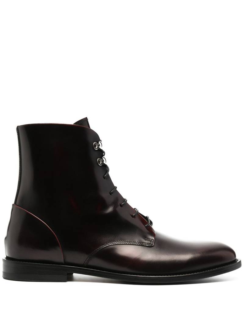 Scarosso Eva lace-up leather boots - Red von Scarosso