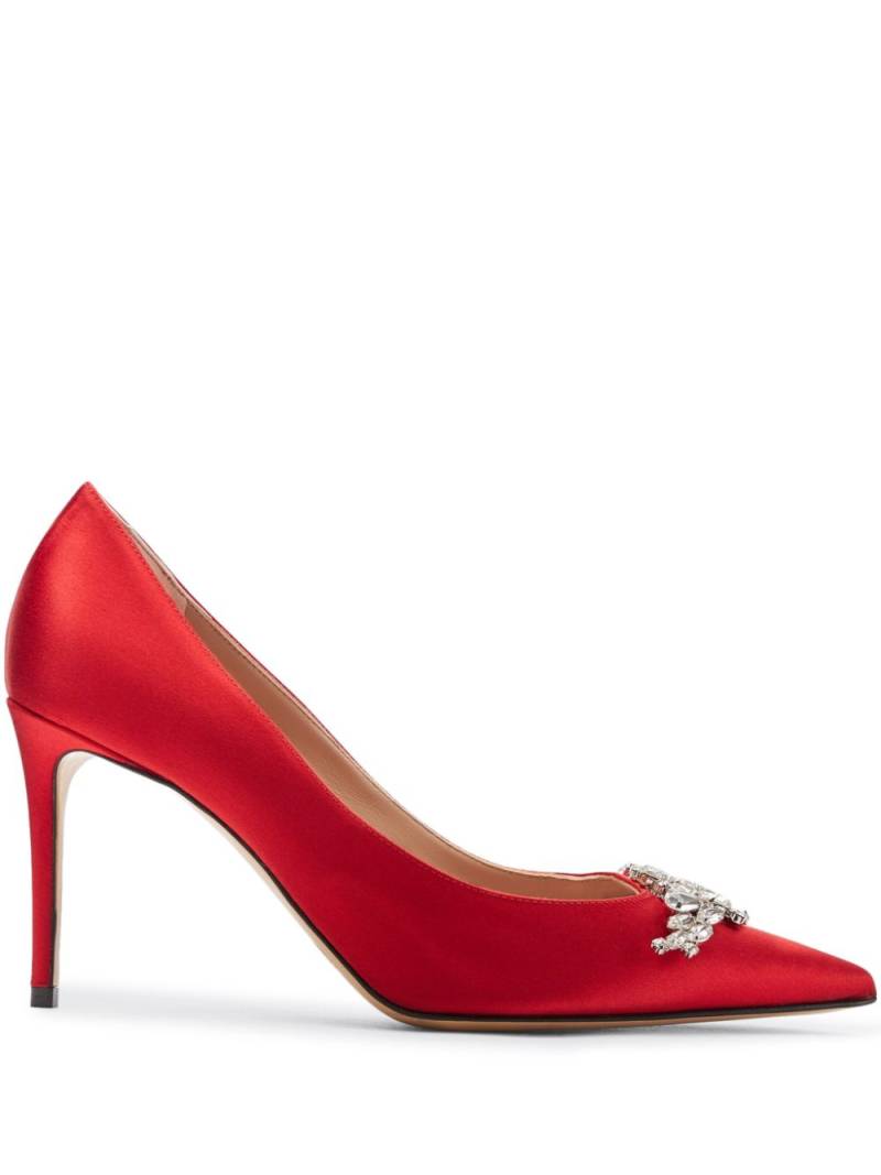 Scarosso Greta 90mm satin pumps - Red von Scarosso