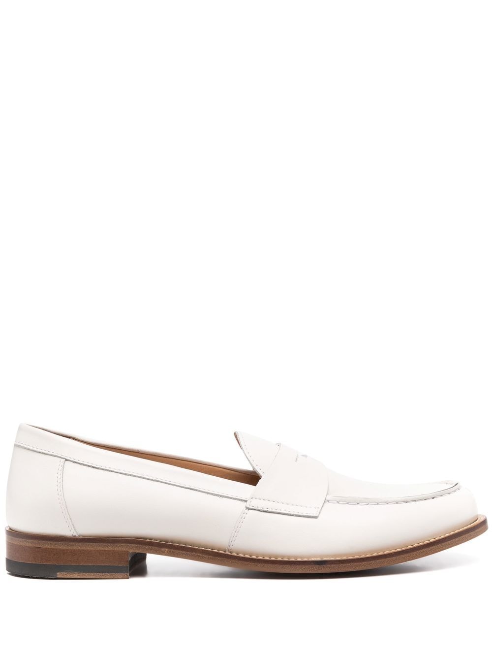 Scarosso Harper leather penny loafers - White von Scarosso