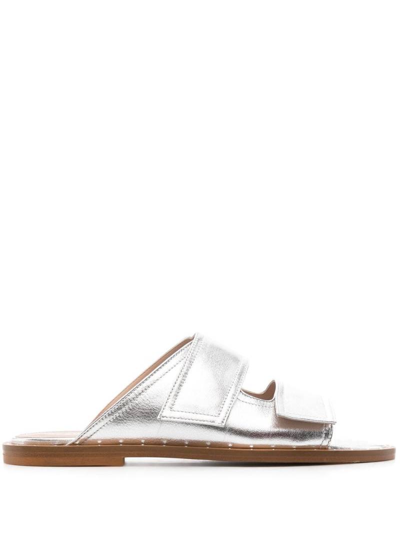 Scarosso Karen metallic slide sandals - Grey von Scarosso