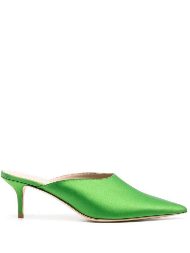 Scarosso Laura 60mm satin mules - Green von Scarosso