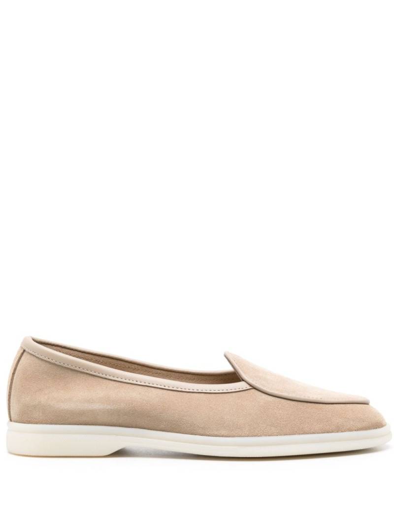 Scarosso Livia almond-toe suede loafers - Neutrals von Scarosso