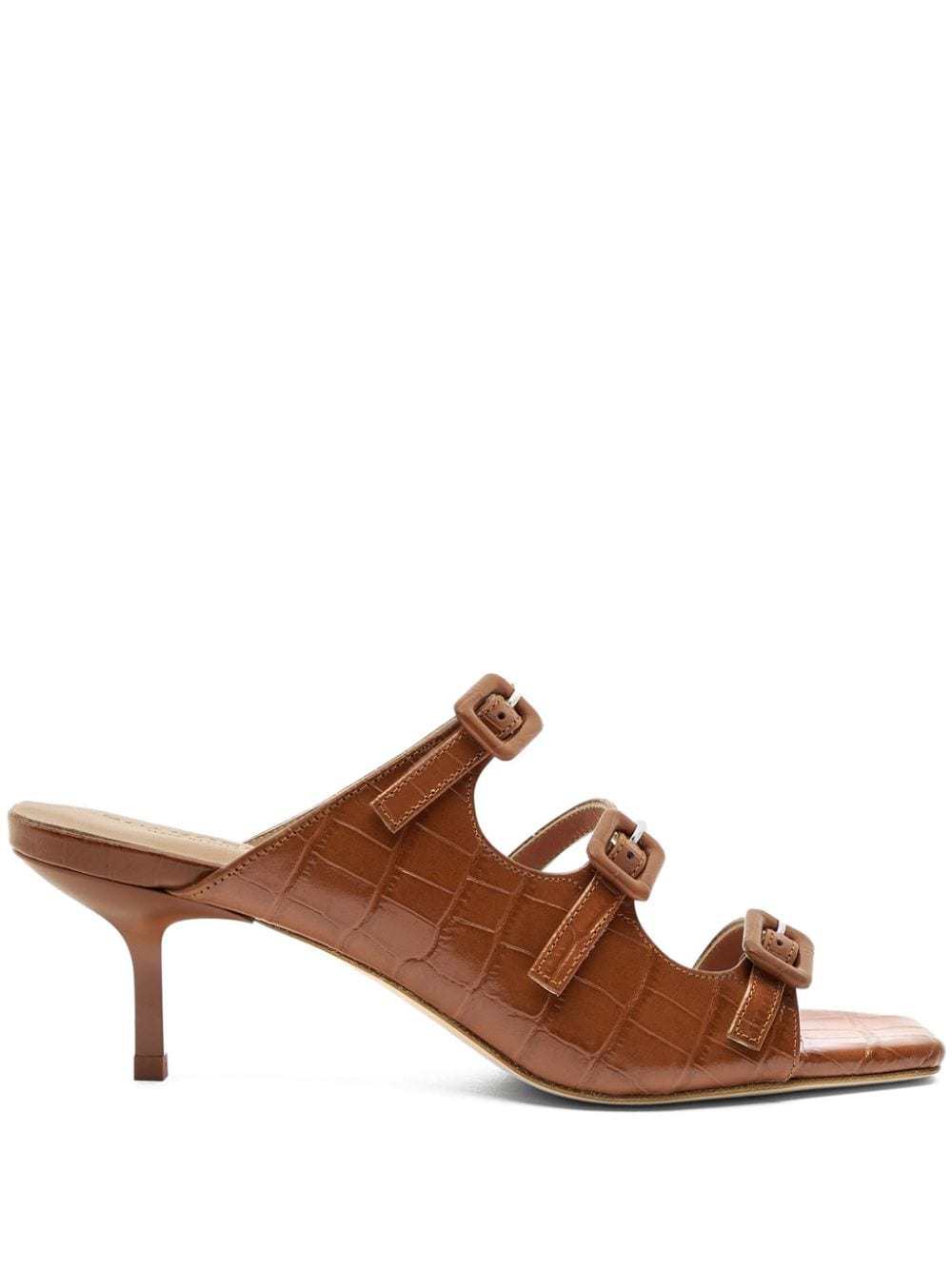 Scarosso Manuela 60mm crocodile-effect mules - Brown von Scarosso