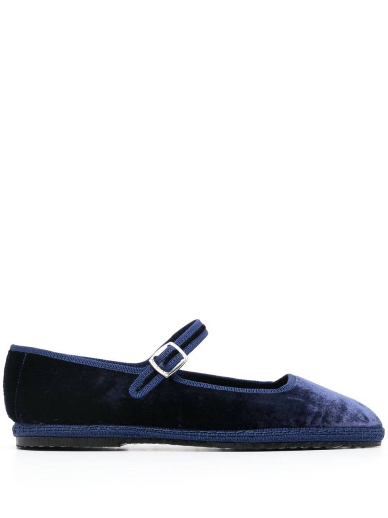 Scarosso Petra velvet ballerina shoes - Blue von Scarosso