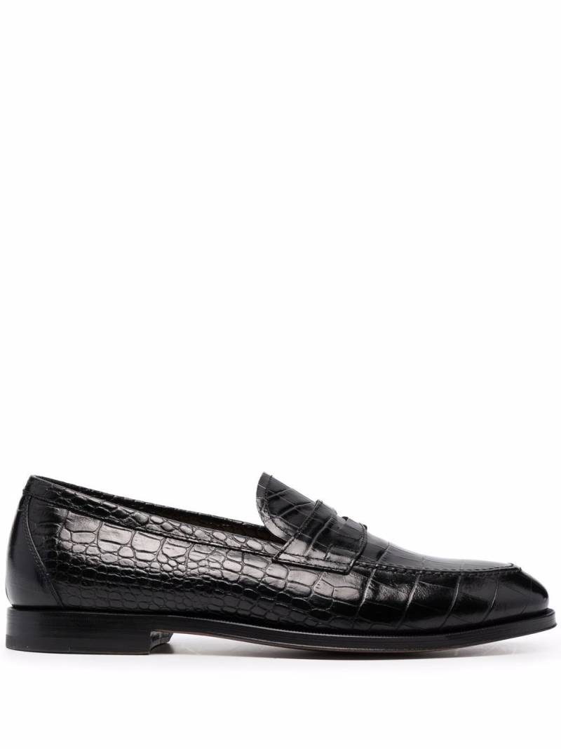 Scarosso Stefano crocodile-embossed loafers - Black von Scarosso