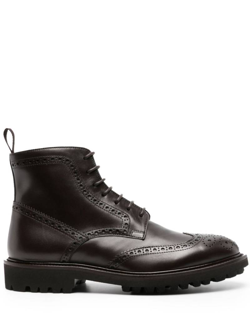 Scarosso Thomas perforated-detailing leather boots - Black von Scarosso