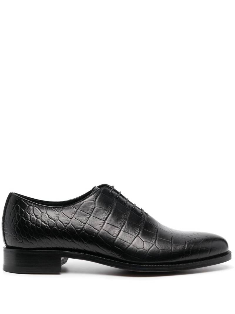 Scarosso crocodile-effect lace-up shoes - Black von Scarosso