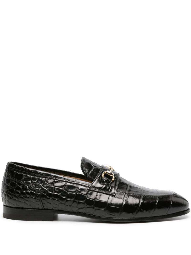 Scarosso crocodile-effect leather loafers - Black von Scarosso