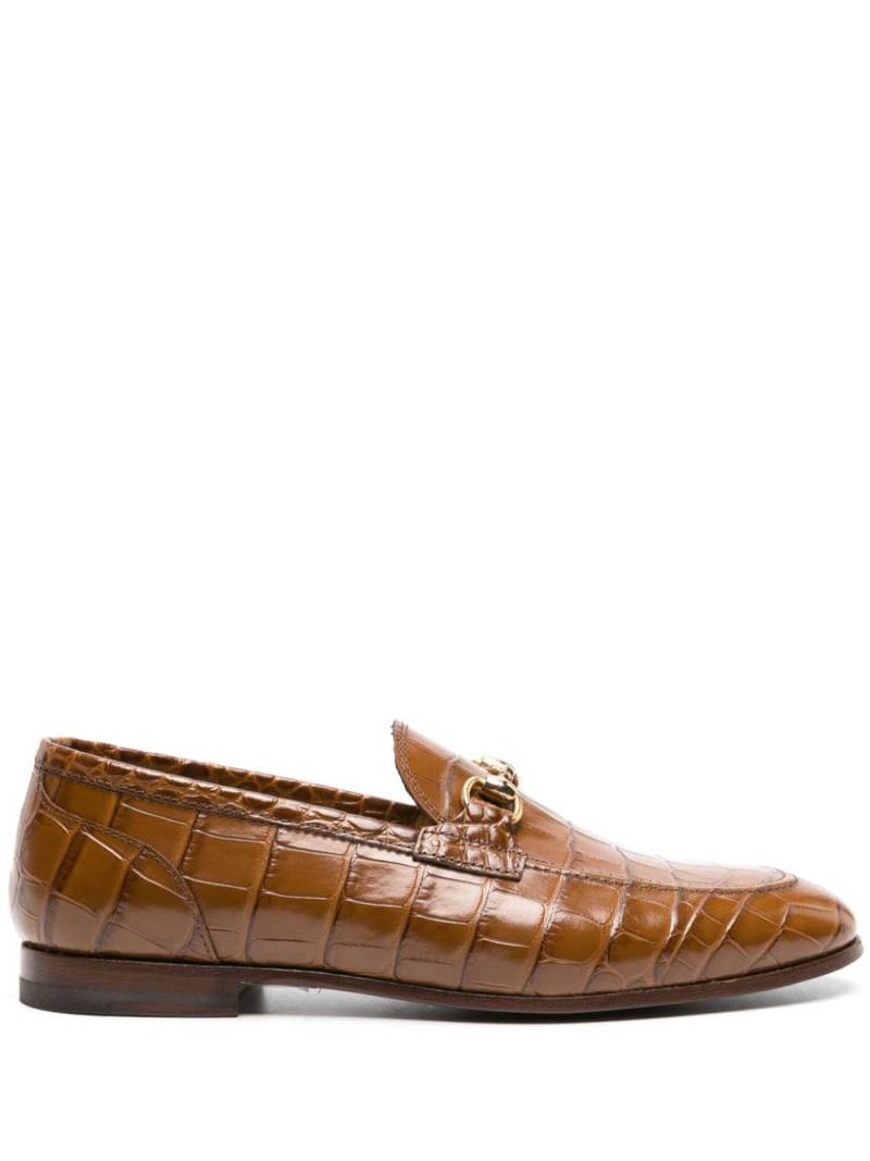 Scarosso crocodile-effect leather loafers - Brown von Scarosso