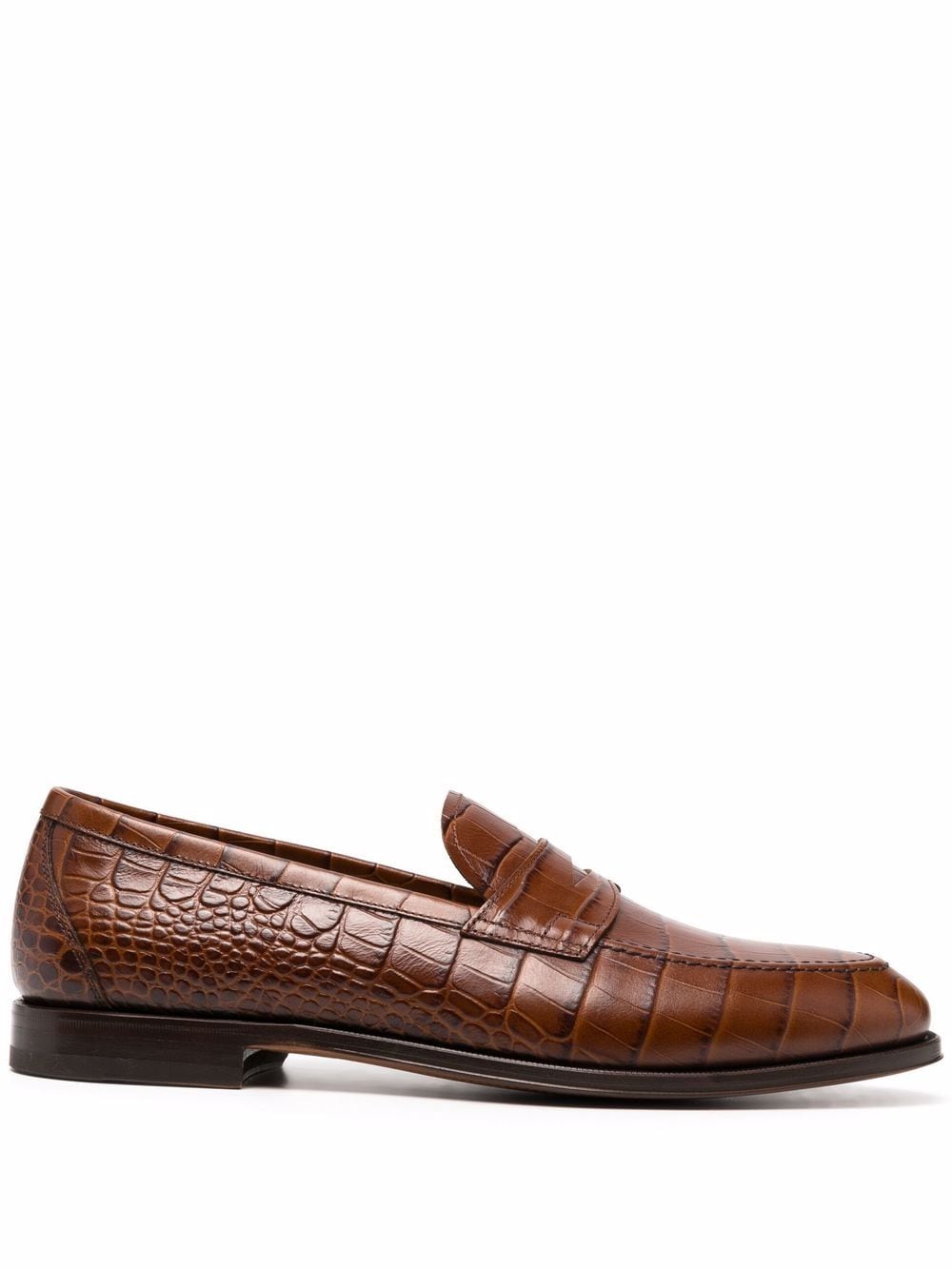 Scarosso crocodile effect loafers - Brown von Scarosso