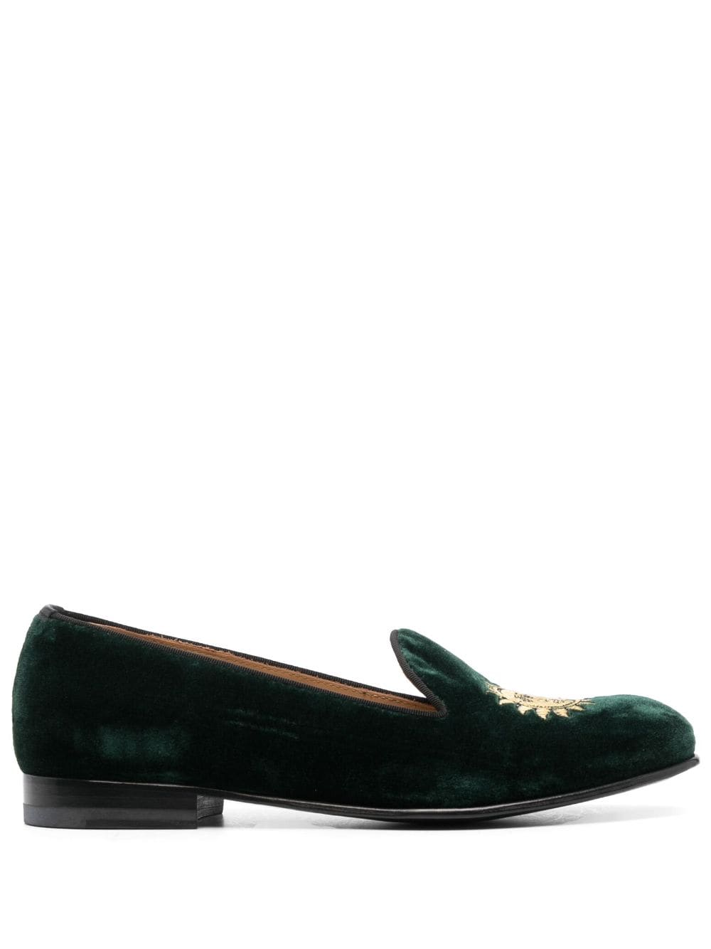 Scarosso embroidered velvet loafers - Green von Scarosso