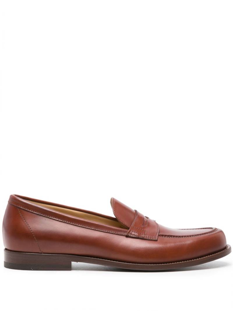 Scarosso penny-slot leather loafers - Brown von Scarosso