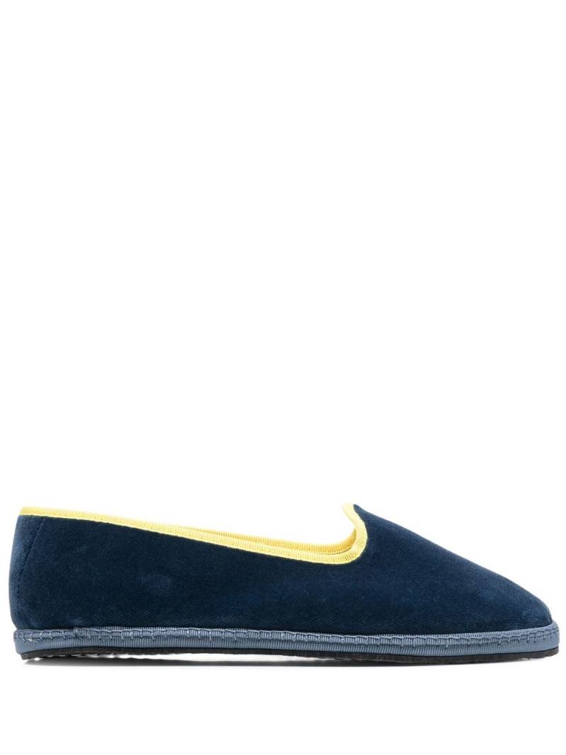 Scarosso x YOLO Seaside velvet slippers - Blue von Scarosso