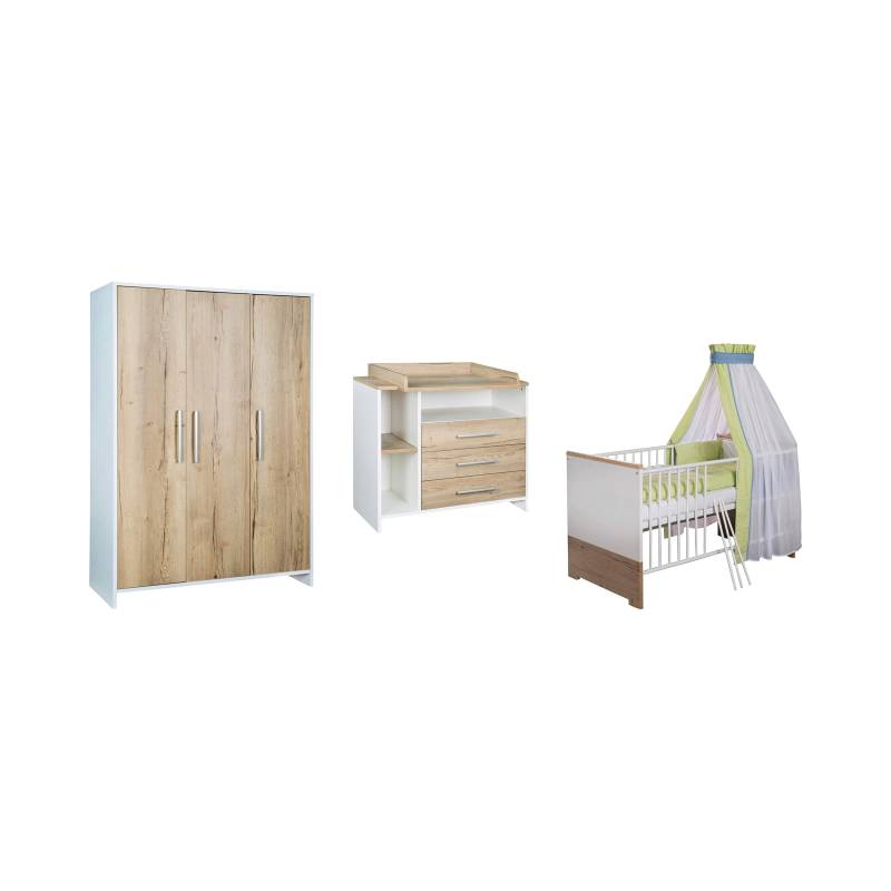 3-tlg. Babyzimmer Eco Plus mit 3-türigem Kleiderschrank von Schardt