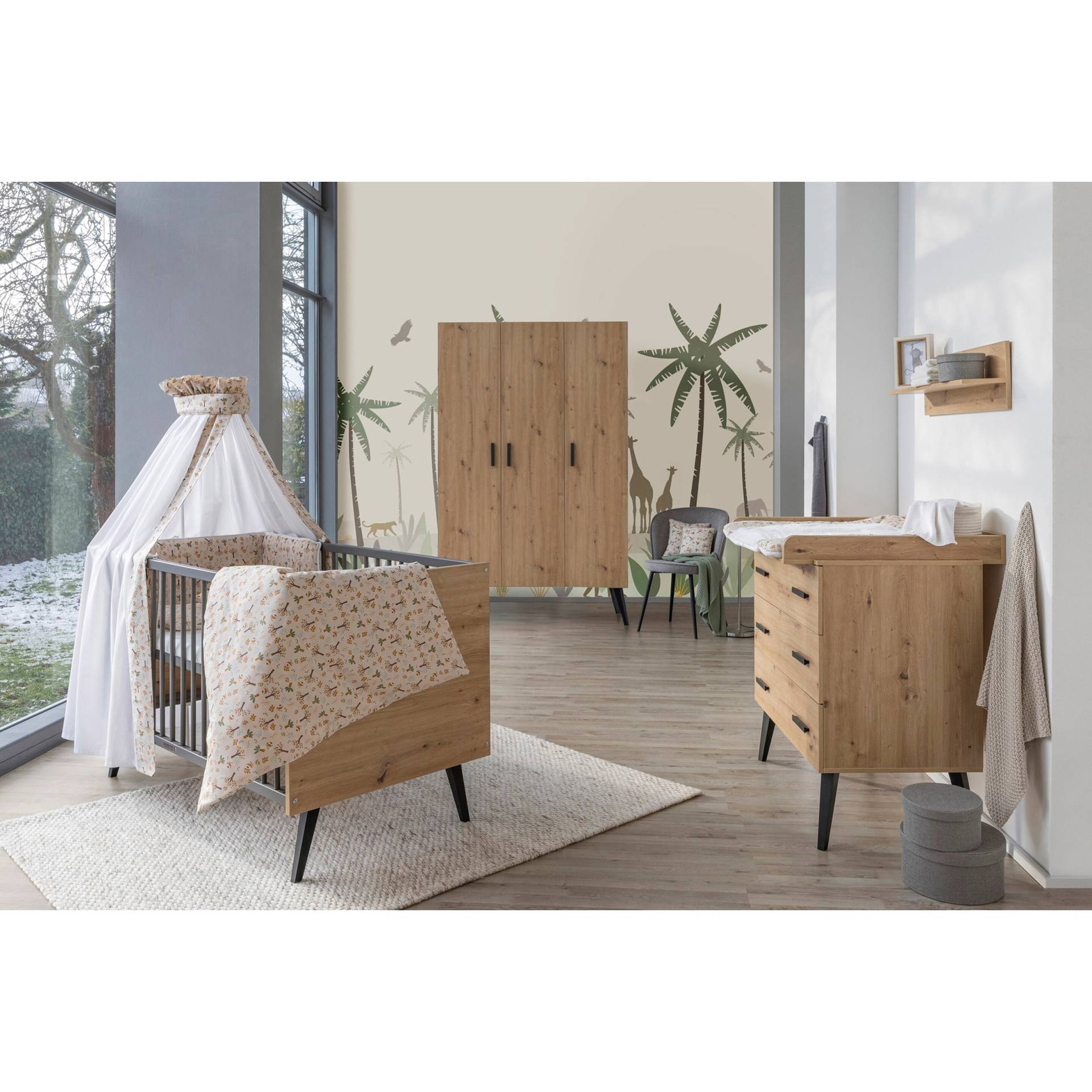3-tlg. Babyzimmer Morris Oak mit 3-türigem Kleiderschrank 3-tlg. Babyzimmer Morris Oak mit 3-türigem Kleiderschrank von Schardt