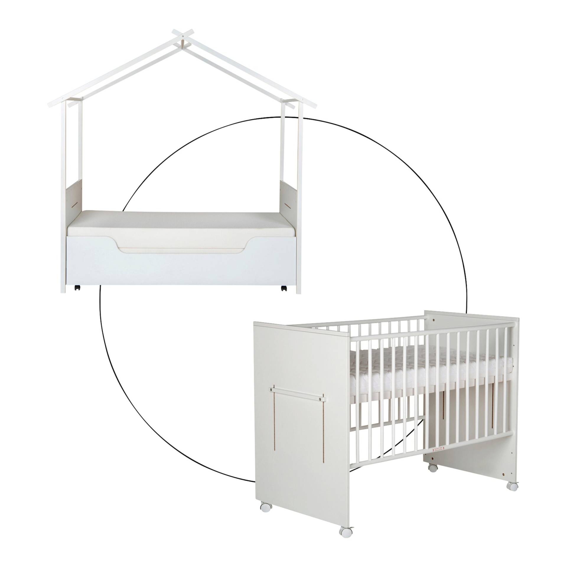 Beistellbett Nic 60 x 120 cm mit Umbausatz zum Hausbett Beistellbett Nic 60 x 120 cm mit Umbausatz zum Hausbett von Schardt