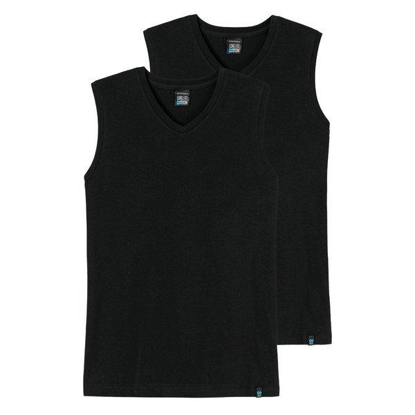 2er Pack Long Life Cotton - Tank Top Herren Schwarz XXL von Schiesser