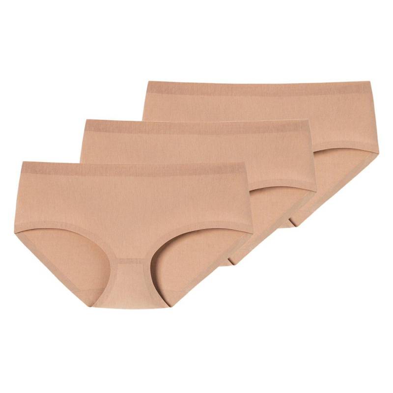 3er Pack Invisible Cotton - Panty Damen Braun XL von Schiesser