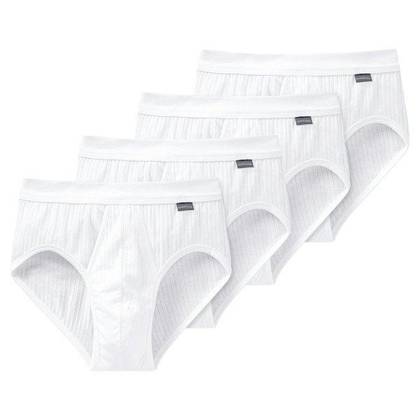 Schiesser - 4er Pack Cotton Essentials Authentic Sportslip, für Herren, Weiss, Größe L von Schiesser