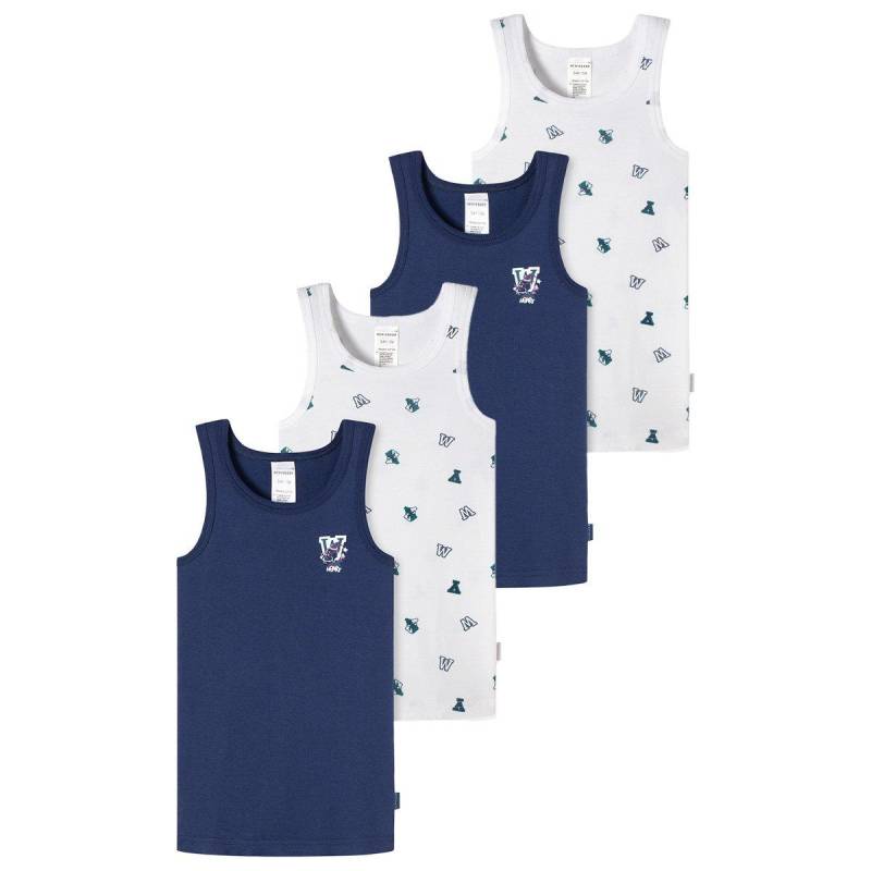 4er Pack Feinripp Organic Cotton - Unterhemd Tanktop Jungen Dunkelblau 92 von Schiesser