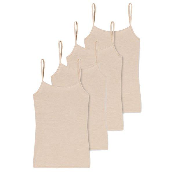 4er Pack Modal Essentials - Spaghettitop Damen Nude M von Schiesser