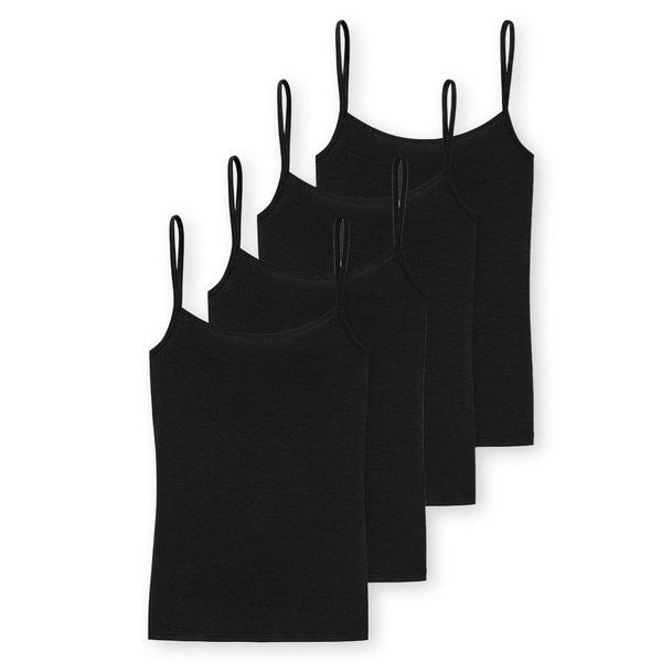 4er Pack Modal Essentials - Spaghettitop Damen Schwarz L von Schiesser