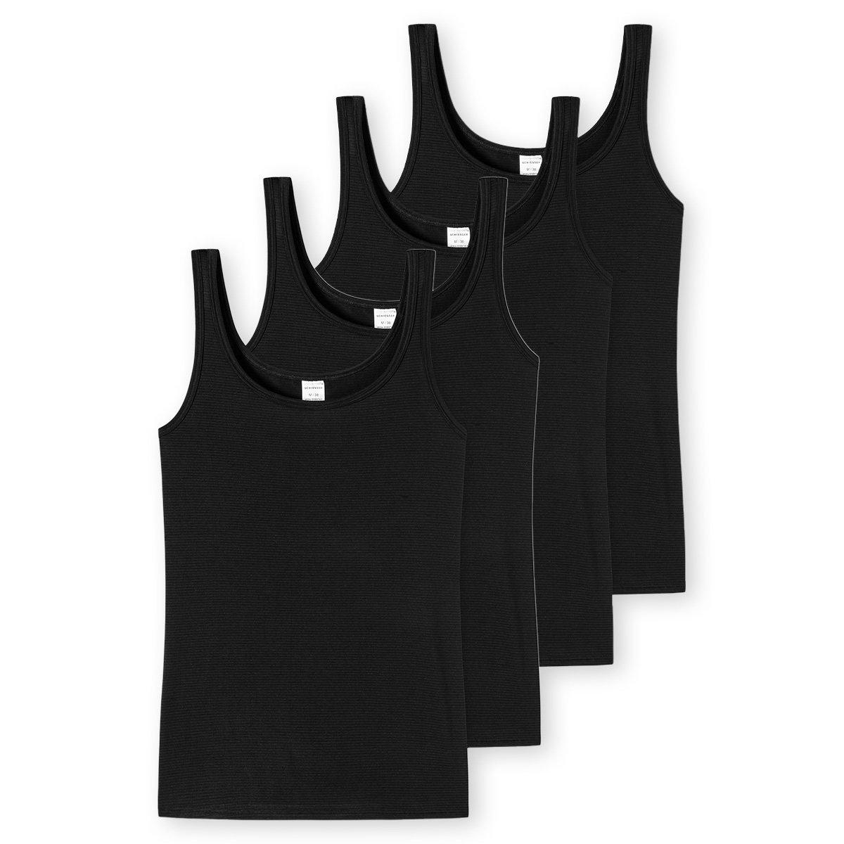 Schiesser - 4er Pack Modal Essentials Trägertop, für Damen, Schwarz, Größe XL von Schiesser