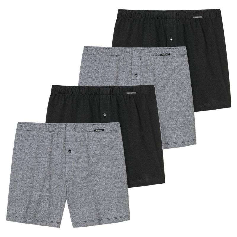 4er Pack Singel-jersey - Boxershorts Herren Schwarz M von Schiesser