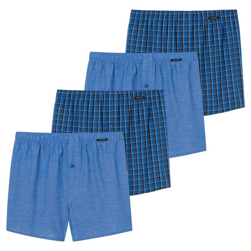 4er Pack Web - Boxershorts Herren Dunkelblau 4XL von Schiesser