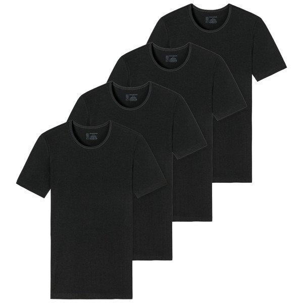 4er-pack - 955 - Organic Cotton - T-shirt Unterhemd Herren Schwarz XXL von Schiesser