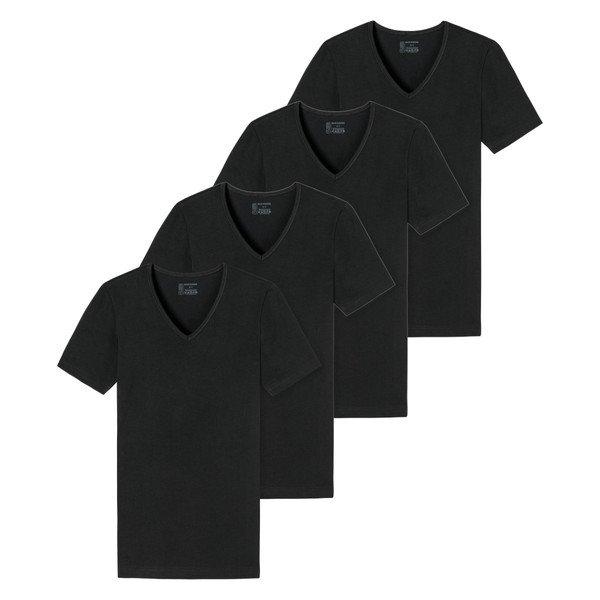 4er-pack - 955 - Organic Cotton - T-shirt Unterhemd Mit Rundhals Herren Schwarz L von Schiesser