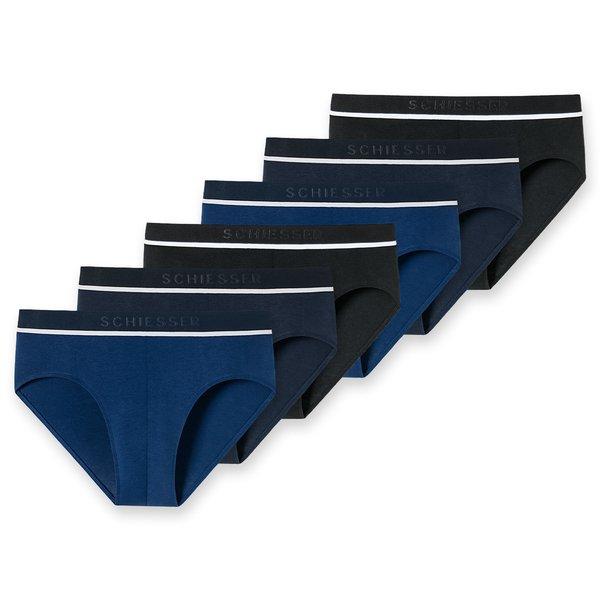 Schiesser - 6er Pack 95/5 Organic Cotton Rio Slip / Unterhose, für Herren, Blau, Größe XXL von Schiesser