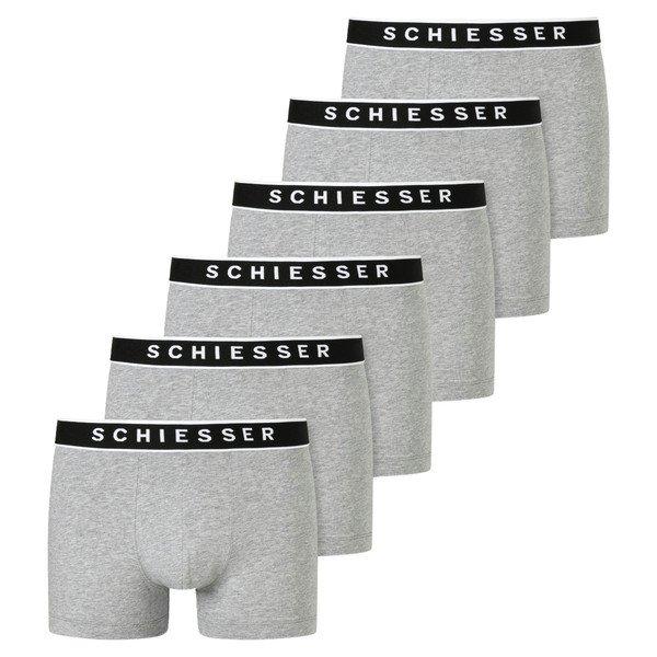 6er Pack - 955 - Organic Cotton - Shorts Pants Herren Grau L von Schiesser