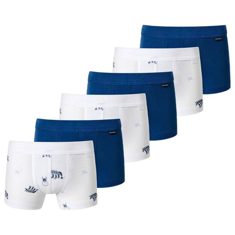 6er Pack Feinripp Organic Cotton - Retro Short Pant Jungen Blau 98 von Schiesser