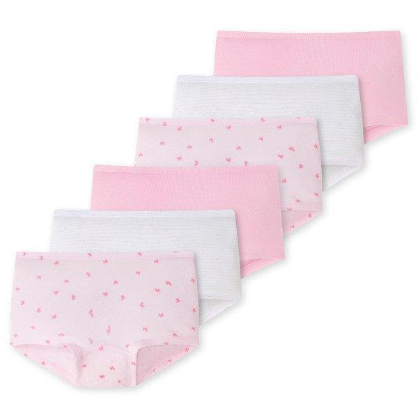 Schiesser - 6er Pack Kids Girls 95/5 Organic Cotton Shorts, 128, Rosa von Schiesser