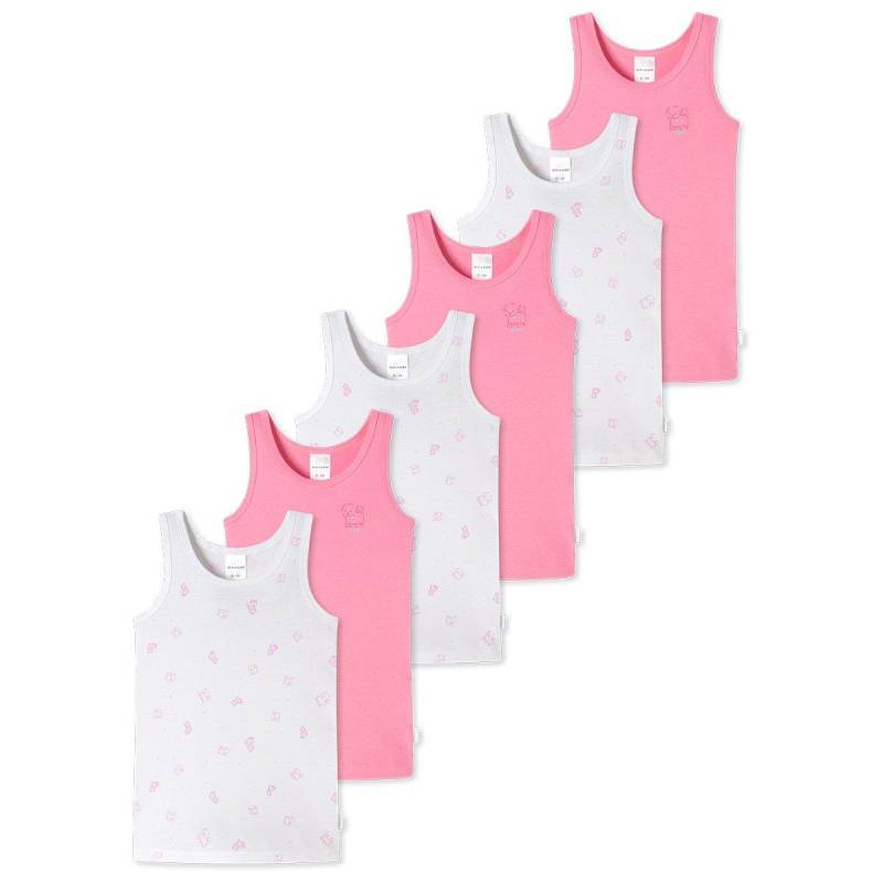 6er Pack Kids Girls Feinripp Organic Cotton - Unterhemd Mädchen Rosa 104 von Schiesser